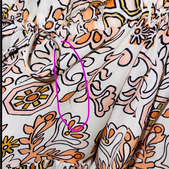 Tory Burch Silk Dress Geometric Floral Long Sleeve Dress - Picture 4 of 11